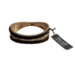 The Sak Braided Gold-Tone &‎ Black Bracelet Nickel Safe Eco-Friendly 3 inch